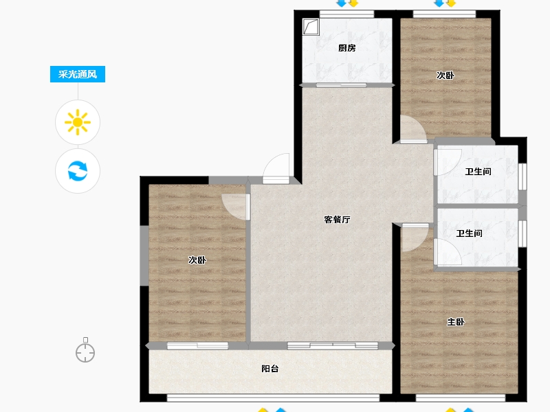 陕西省-宝鸡市-高新序-97.27-户型库-采光通风