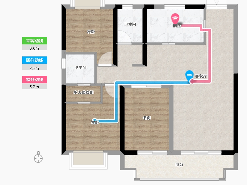 湖北省-武汉市-伟鹏硅谷小镇—期-84.61-户型库-动静线