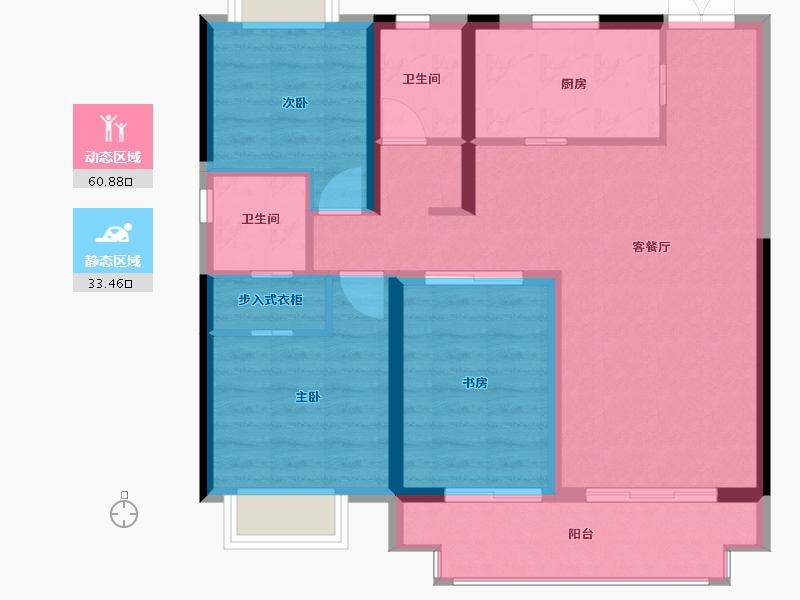 湖北省-武汉市-伟鹏硅谷小镇—期-84.61-户型库-动静分区