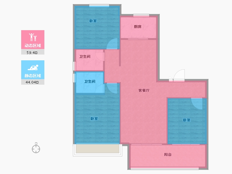 山东省-泰安市-肥城上城郦景-95.00-户型库-动静分区