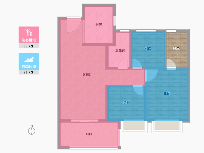 上海-上海市-保利光合上城跃城-82.40-户型库-动静分区