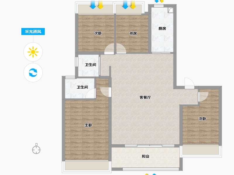 江苏省-苏州市-保利·天汇星湖-117.60-户型库-采光通风