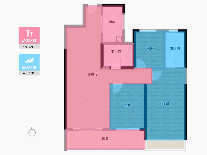 湖北省-武汉市-融创静雲府-91.20-户型库-动静分区