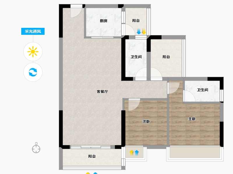 广东省-汕尾市-领航珑璟府-81.26-户型库-采光通风