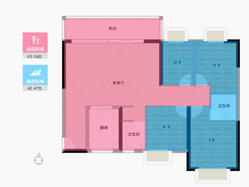 四川省-成都市-正兴紫瑞里-94.14-户型库-动静分区