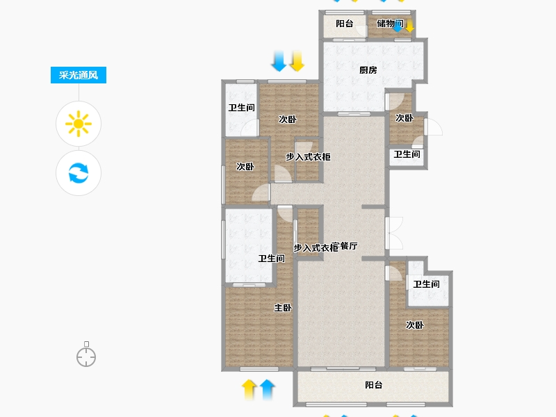 上海-上海市-融创外滩壹号院-234.00-户型库-采光通风