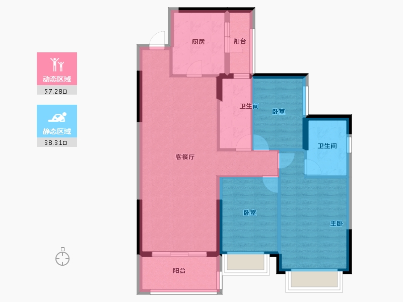 广东省-广州市-广州恒大悦府-85.60-户型库-动静分区