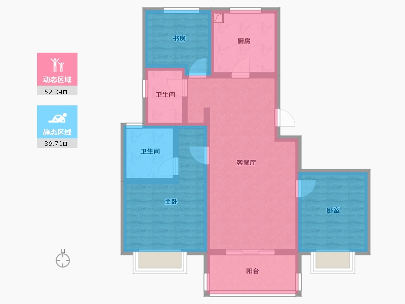 上海-上海市-金隅外滩东岸-80.69-户型库-动静分区