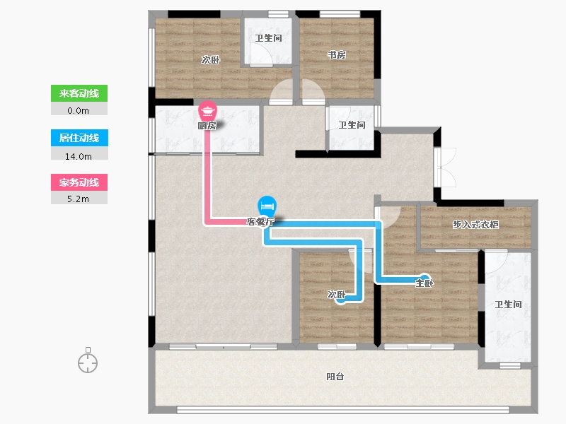 陕西省-西安市-润玺臺·观月-142.18-户型库-动静线