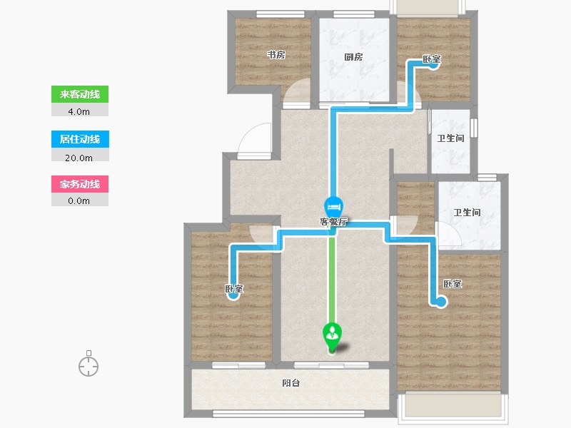 江苏省-南京市-星叶半山玥府-101.60-户型库-动静线