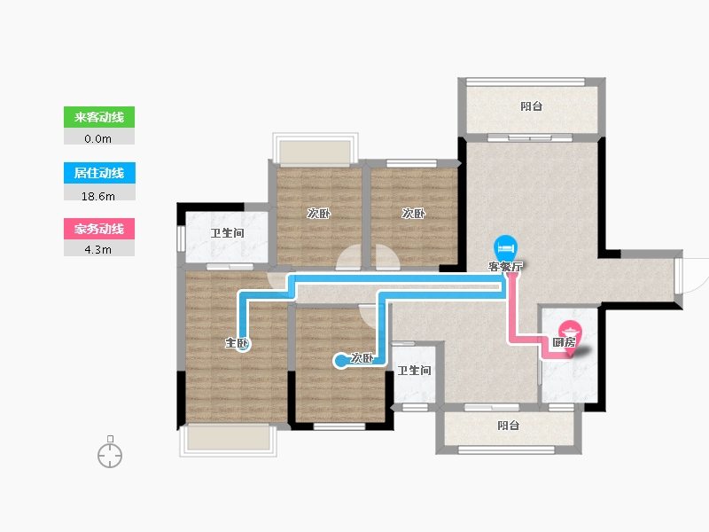 湖南省-永州市-北美枫景-109.64-户型库-动静线