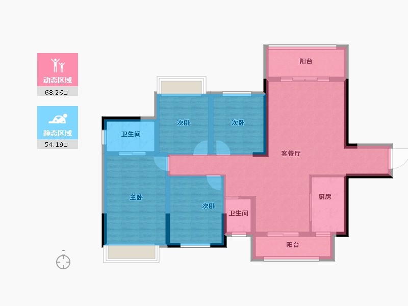 湖南省-永州市-北美枫景-109.64-户型库-动静分区