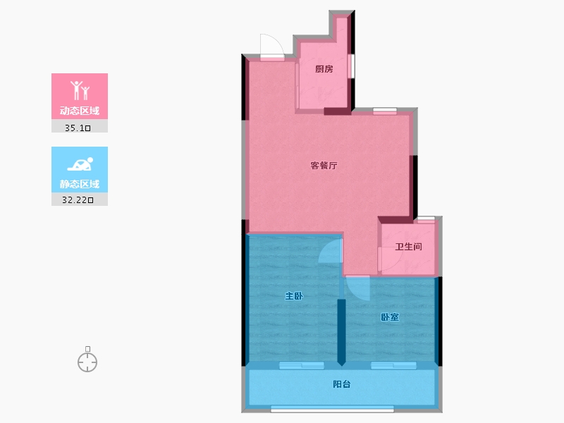 浙江省-台州市-高速·云曜芳华-60.23-户型库-动静分区