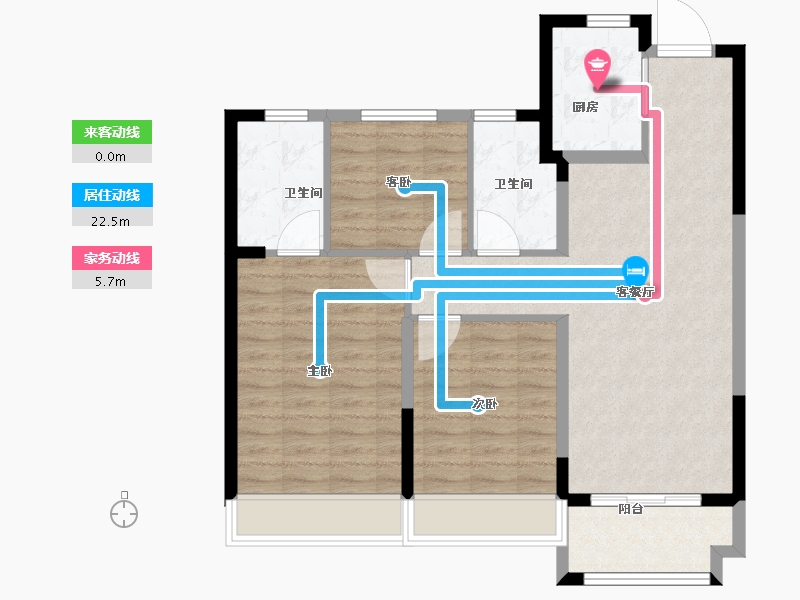 浙江省-嘉兴市-春天学府-86.00-户型库-动静线