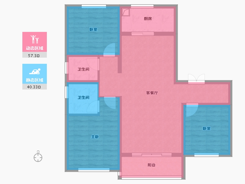 陕西省-西安市-城市风景-86.53-户型库-动静分区