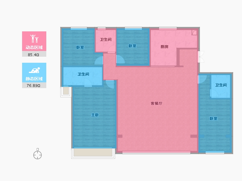 陕西省-西安市-绿城·江城阅-148.00-户型库-动静分区