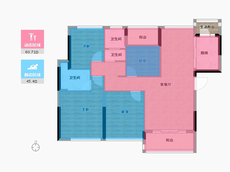 广东省-深圳市-珑湾上城花园-90.84-户型库-动静分区