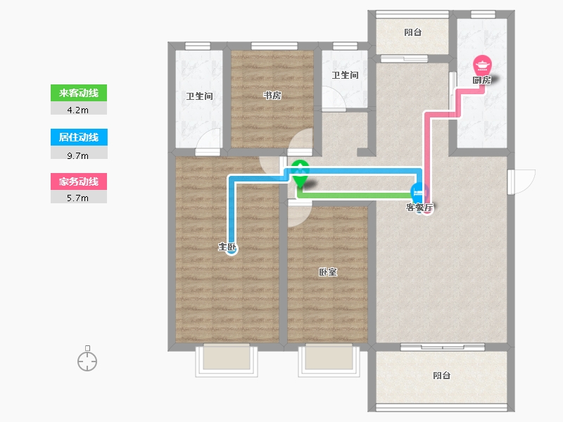 陕西省-宝鸡市-龙泉尚居-104.00-户型库-动静线