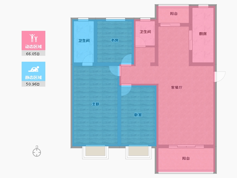 陕西省-宝鸡市-龙泉尚居-104.00-户型库-动静分区