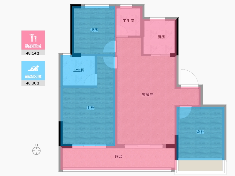 浙江省-台州市-高速·云曜芳华-79.87-户型库-动静分区