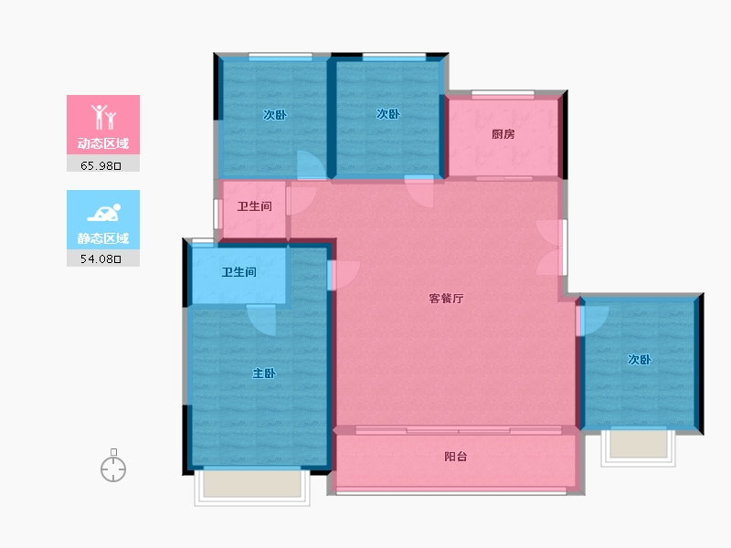 陕西省-西安市-泰发祥和悦雅境-109.03-户型库-动静分区