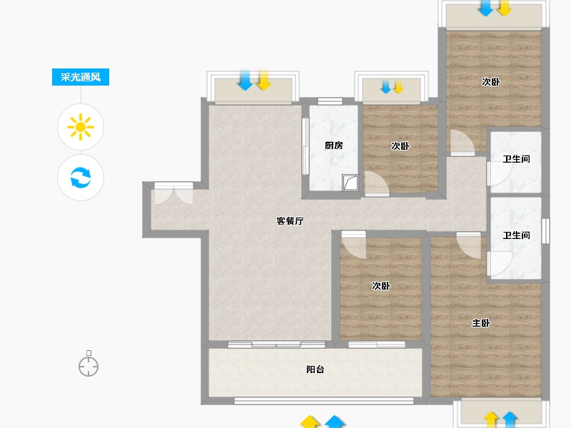 广东省-江门市-保利中心-100.00-户型库-采光通风