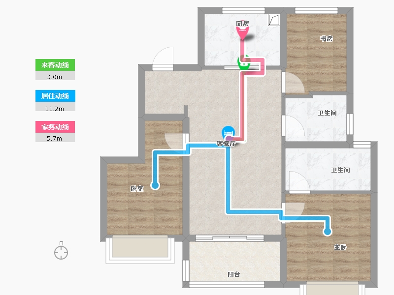 上海-上海市-森兰·航荟名庭-73.35-户型库-动静线