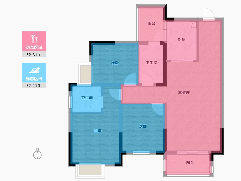 四川省-成都市-正兴紫瑞里-79.59-户型库-动静分区