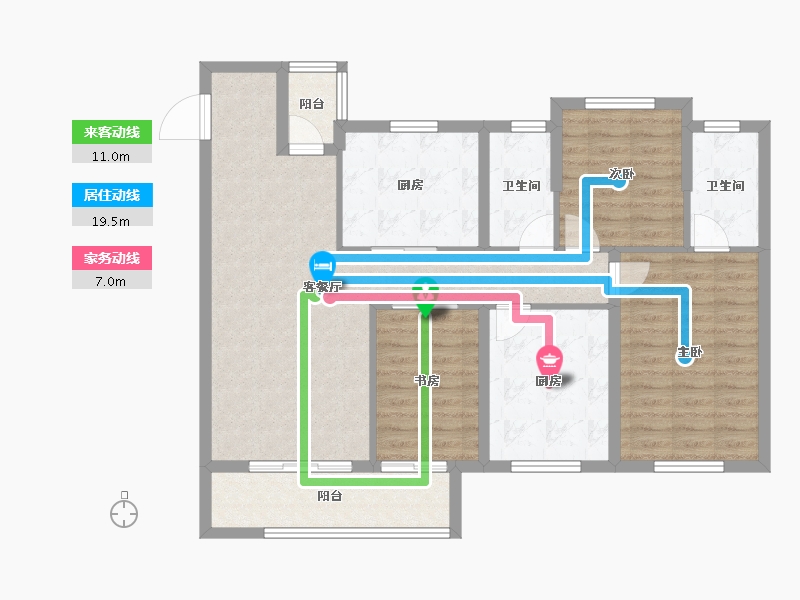 湖北省-武汉市-天创长江云栖风华-101.26-户型库-动静线