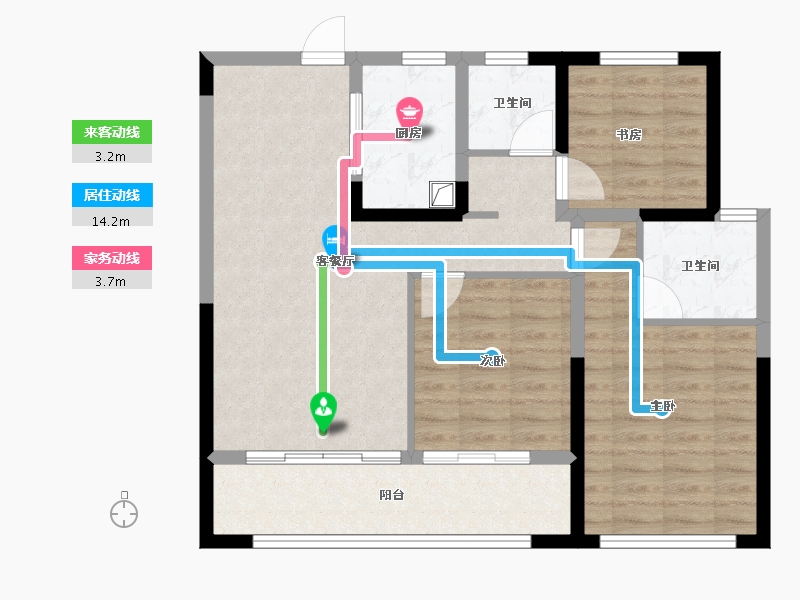 陕西省-宝鸡市-高新序-85.07-户型库-动静线