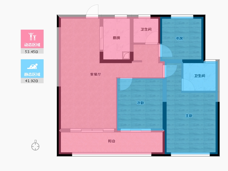 陕西省-宝鸡市-高新序-85.07-户型库-动静分区