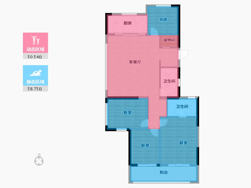 浙江省-杭州市-中海璞翠云集-99.00-户型库-动静分区