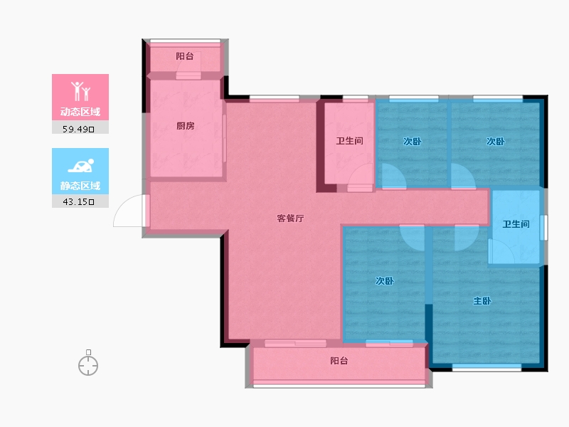 湖北省-武汉市-武汉恒大悦府-92.04-户型库-动静分区