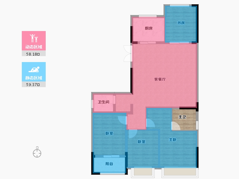 浙江省-温州市-华润置地温州润府-111.20-户型库-动静分区