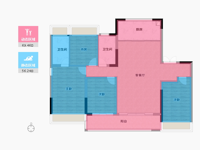 江苏省-常州市-华盛珑御中棠-114.00-户型库-动静分区