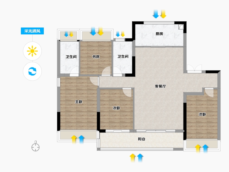 江苏省-常州市-华盛珑御中棠-114.00-户型库-采光通风