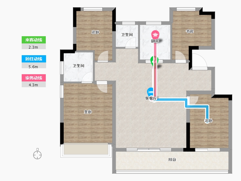 浙江省-绍兴市-蓝城·春风蘭园-111.01-户型库-动静线