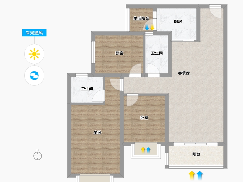 四川省-眉山市-川发芙蓉天府-86.47-户型库-采光通风