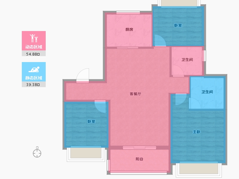 上海-上海市-浦发唐城-84.80-户型库-动静分区