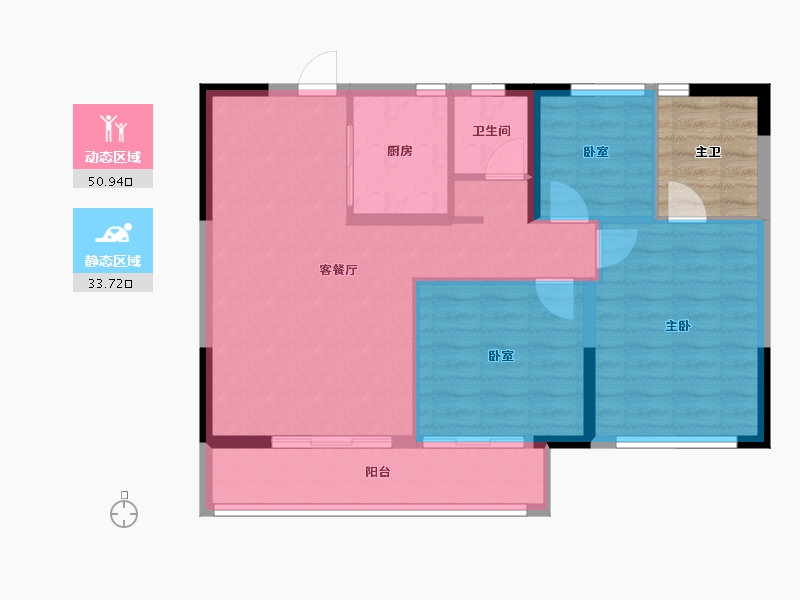 浙江省-宁波市-璟云府-81.53-户型库-动静分区