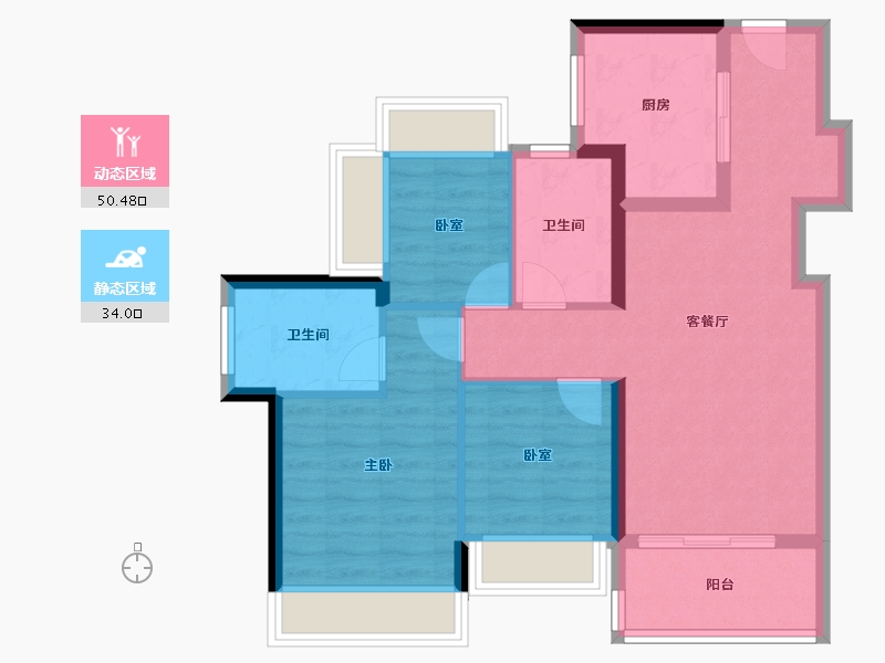 广东省-深圳市-星河盛境3期-75.07-户型库-动静分区