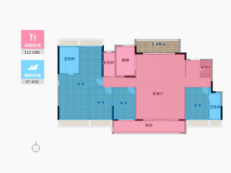 江苏省-常州市-华盛珑御中棠-202.00-户型库-动静分区