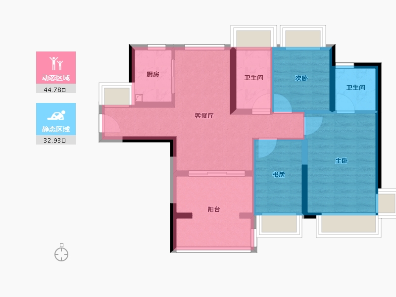 广东省-珠海市-横琴华发金融城·横琴玺-68.58-户型库-动静分区