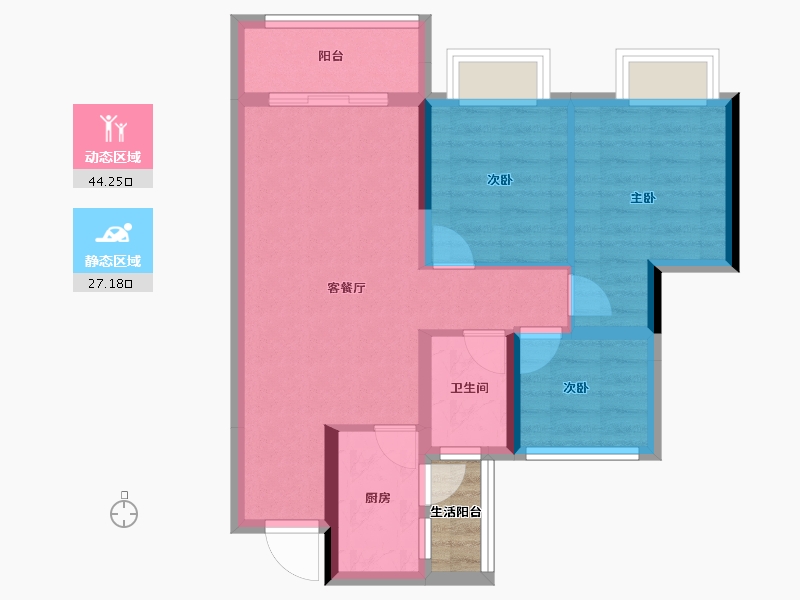 四川省-内江市-嘉宏·未来城-65.42-户型库-动静分区