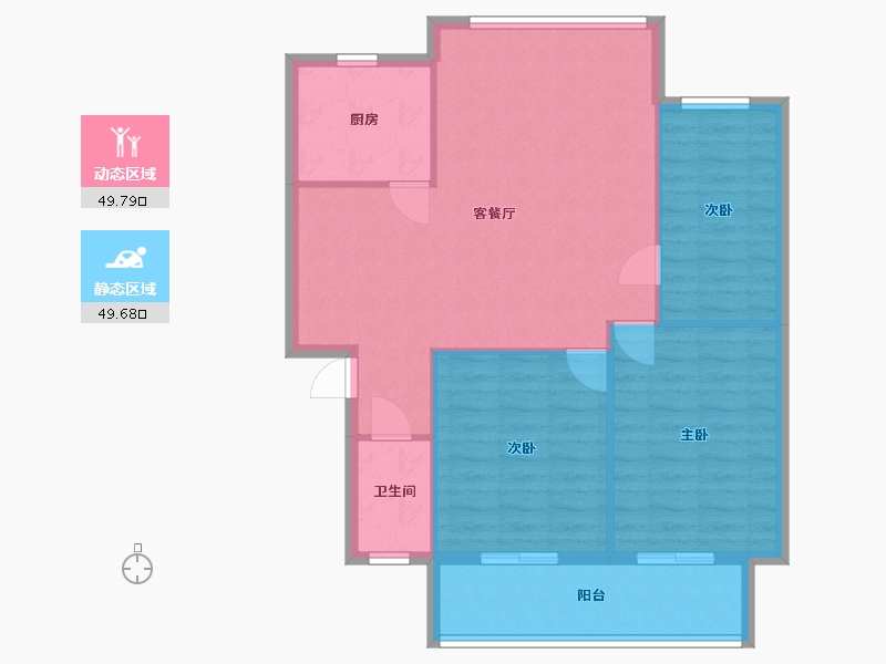 湖南省-长沙市-长岭水电八局宿舍-100.00-户型库-动静分区