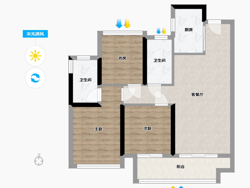 广西壮族自治区-南宁市-轨道云启-71.71-户型库-采光通风