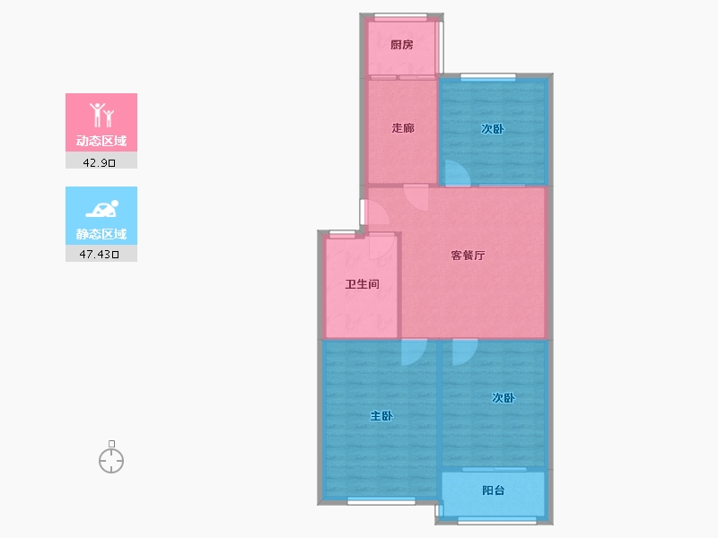 河南省-郑州市-金河小区-84.00-户型库-动静分区