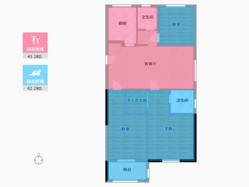 福建省-福州市-象珑公馆-96.00-户型库-动静分区