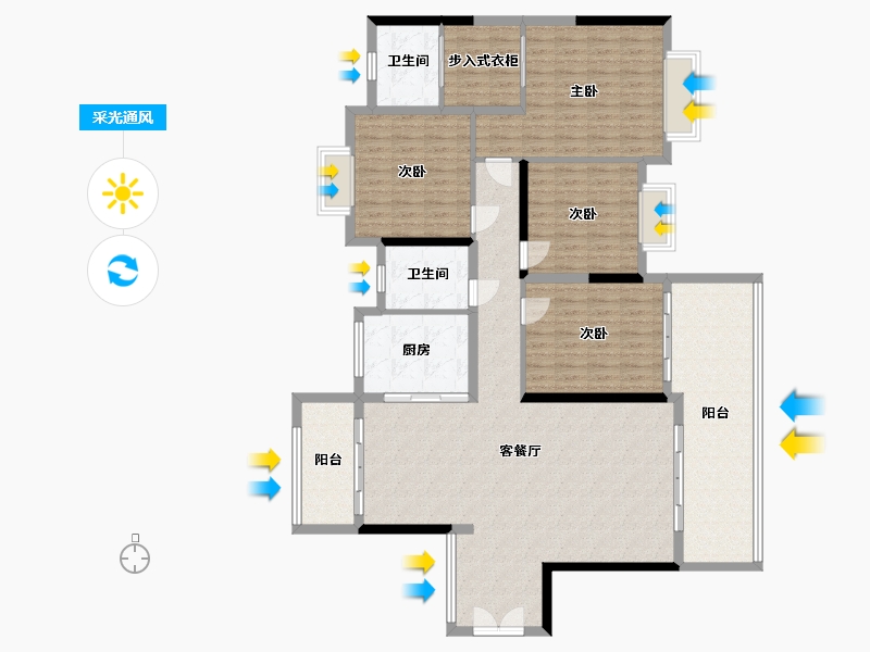 湖南省-邵阳市-乾道大院-121.89-户型库-采光通风