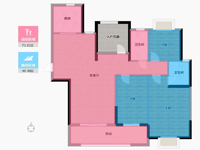 湖南省-长沙市-中建·和悦宸光-114.40-户型库-动静分区